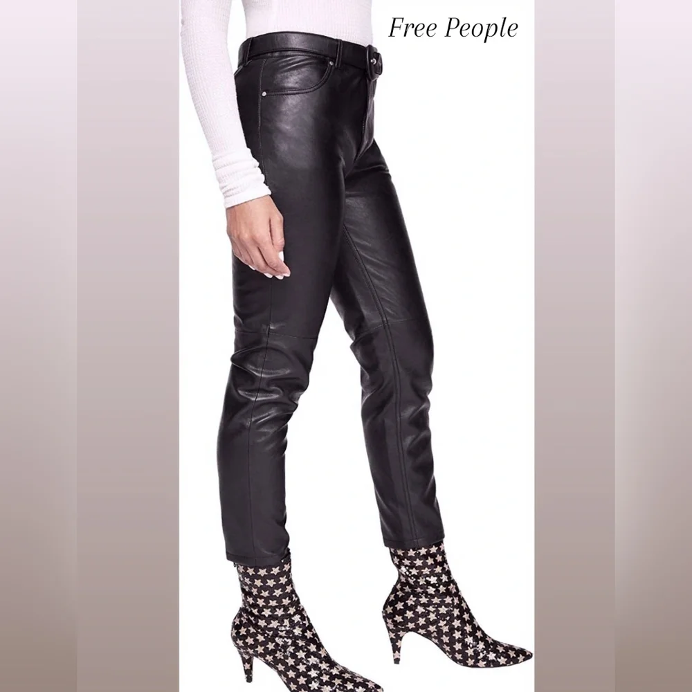 Free People Faux Leather Pants 28 - Picture 2 of 6